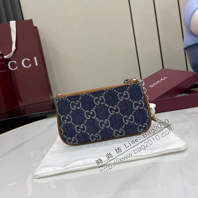 Gucci專櫃古馳最新款Emblem系列飾包帶卡片夾零錢包 jh2817型號：819113